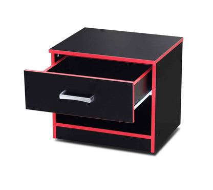 MW347 Nightstand – Black and Red