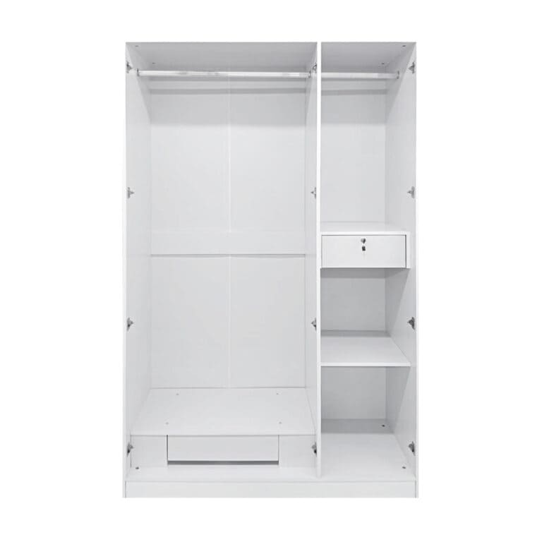 MW3G 3 Door High Gloss Wardrobe White