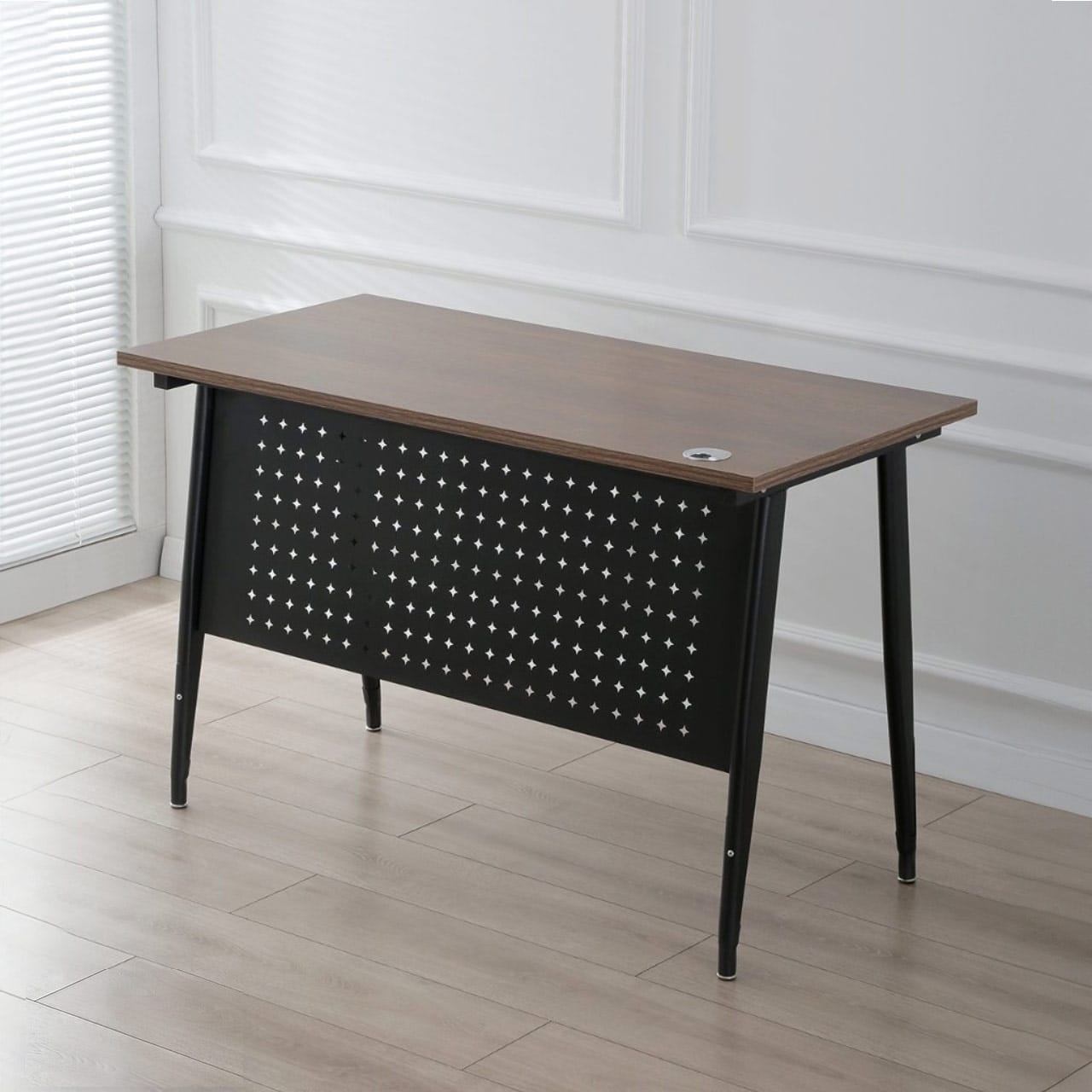 MW613 Office Desk - Walnut & Black