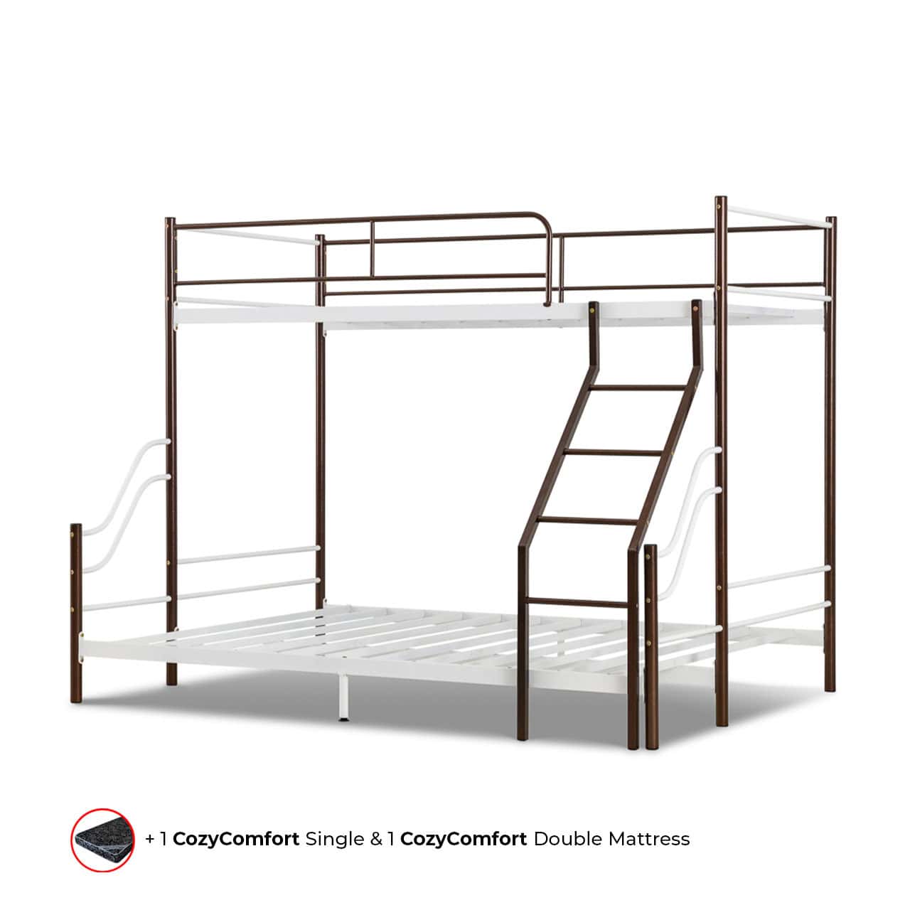 Tri Metal Bunk with CozyComfort Mattresses