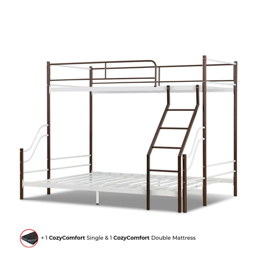 Tri Metal Bunk with CozyComfort Mattresses