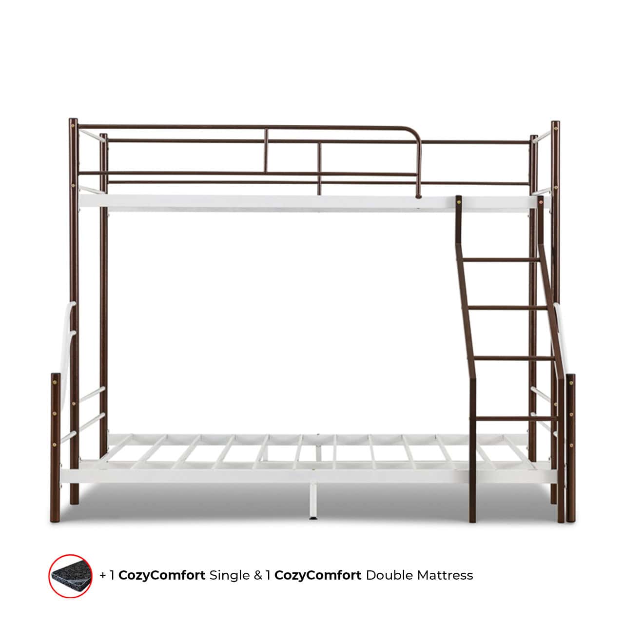 Tri Metal Bunk with CozyComfort Mattresses