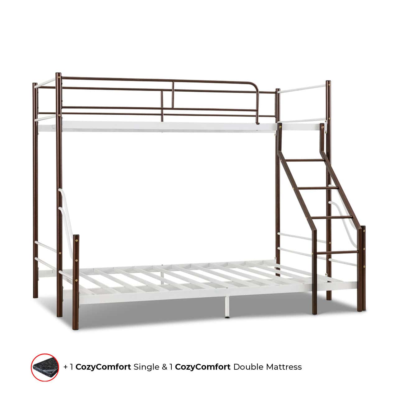 Tri Metal Bunk with CozyComfort Mattresses