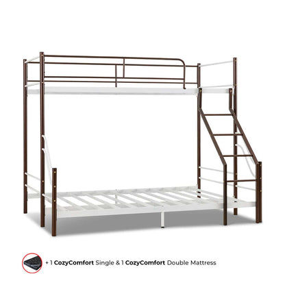 Tri Metal Bunk with CozyComfort Mattresses