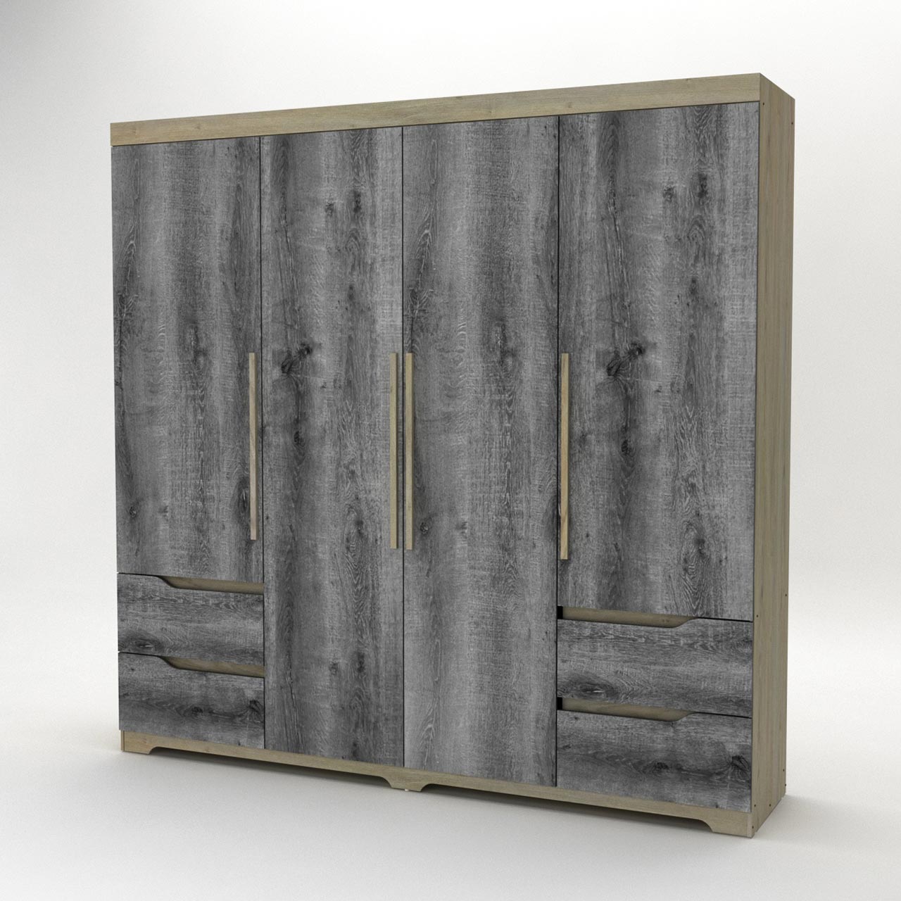 Modern Extended 4 Door Wardrobe – Available In 2 Colours