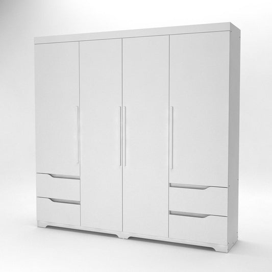 Modern Extended 4 Door Wardrobe – Available In 2 Colours