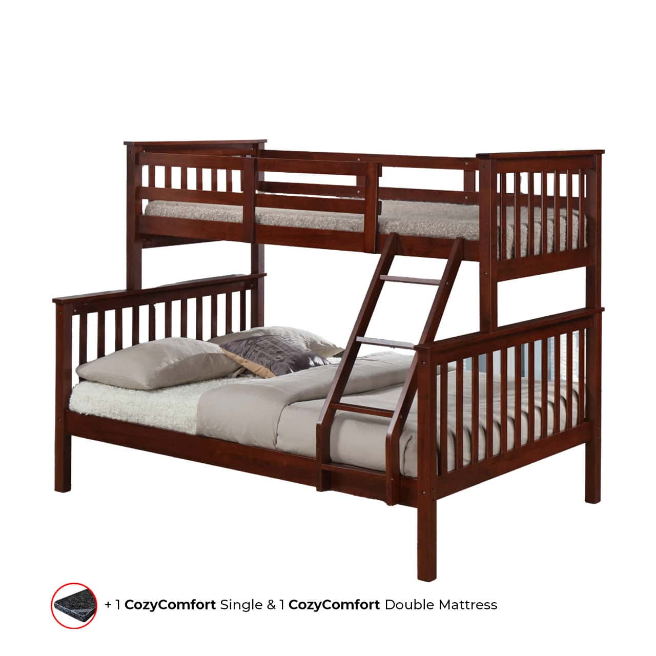 MWDB03 Tri Bunk Bed With CozyComfort Mattresses