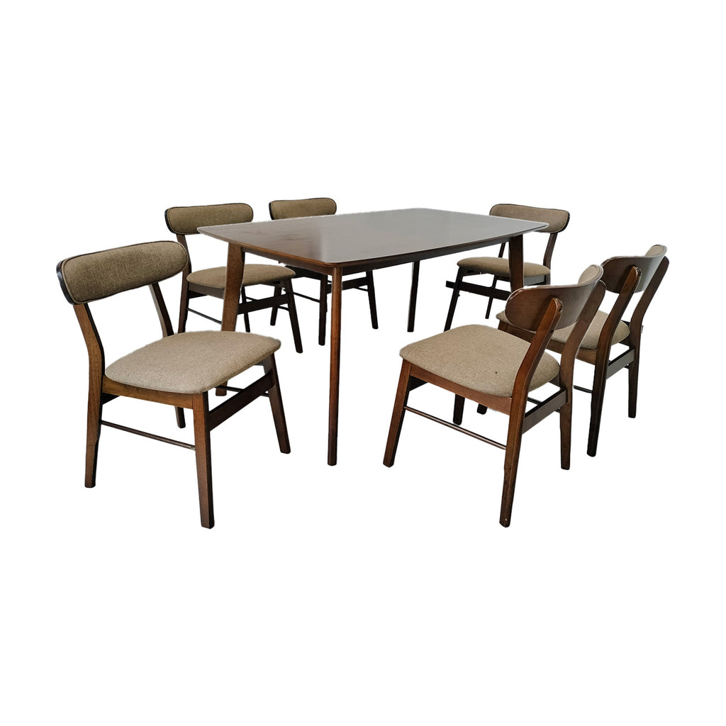 MWDRS26 Modern Brown Dining Set 1+6