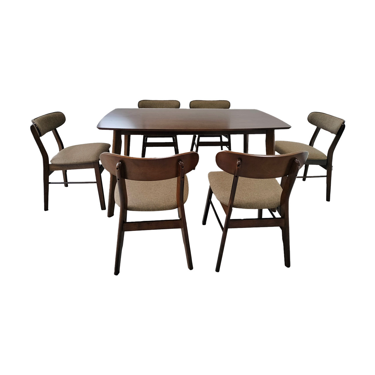 MWDRS26 Modern Brown Dining Set 1+6