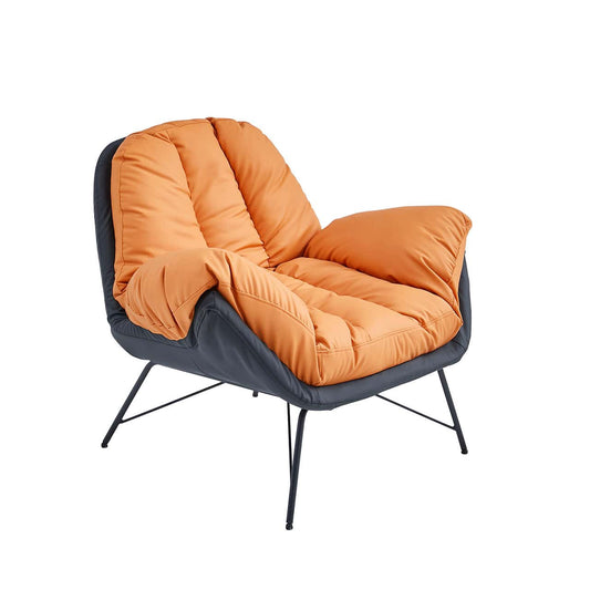 Plush Black And Orange Home Chair MWOC12