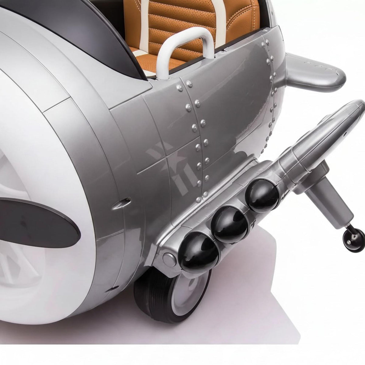 Kids Electric Ride-On Plane Toy - side detail