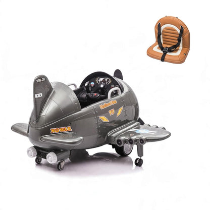Kids Electric Ride-On Plane Toy - with seat