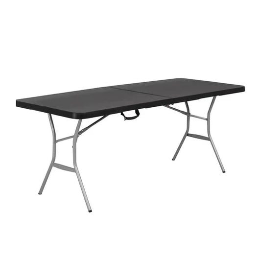 Folding Trestle Table Black 1.8m