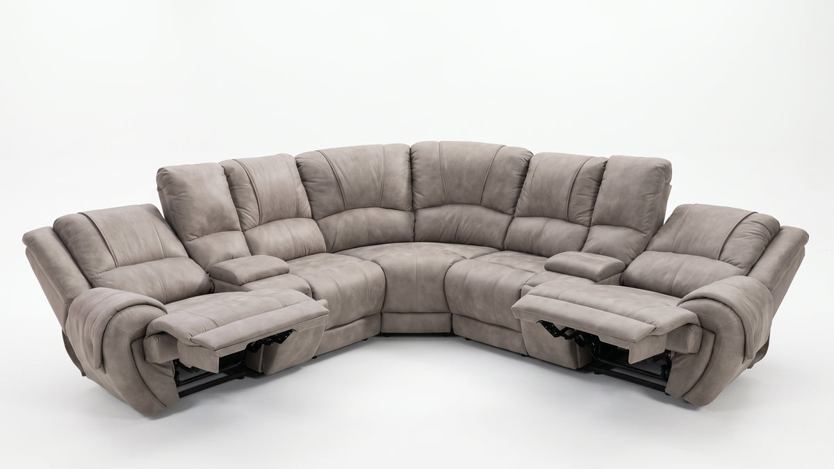 Prestige Corner Lounge Suite with recliners open