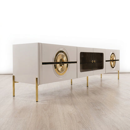 BF Royal Home Plasma Stand PS01 angled view showing gold legs