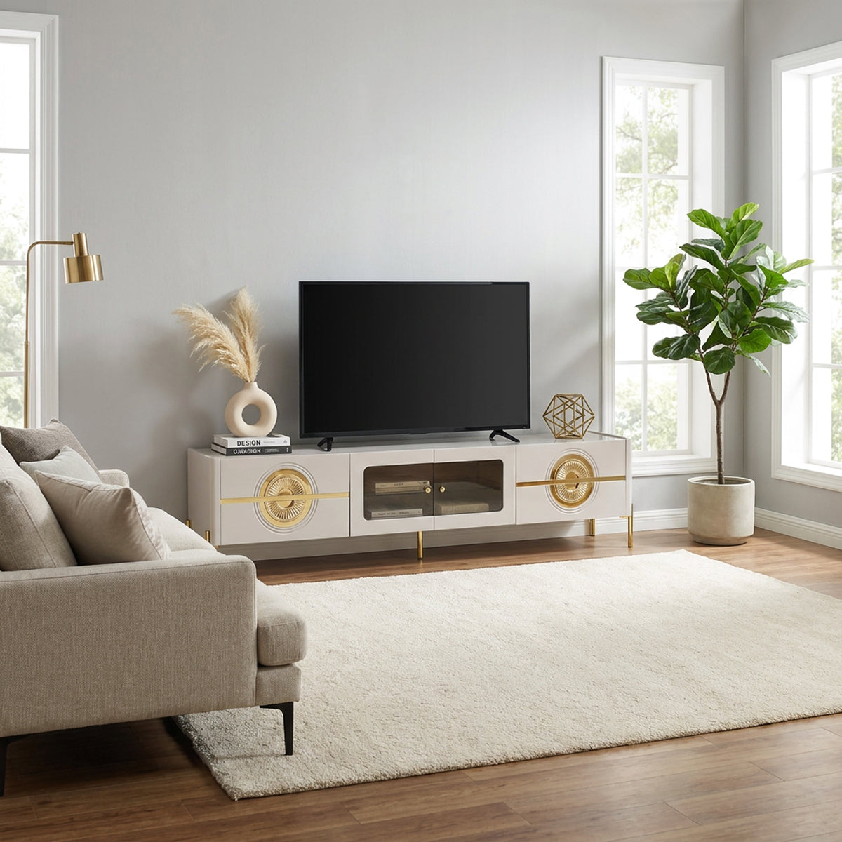 BF Royal Home Plasma Stand PS01 in a living room setting with television