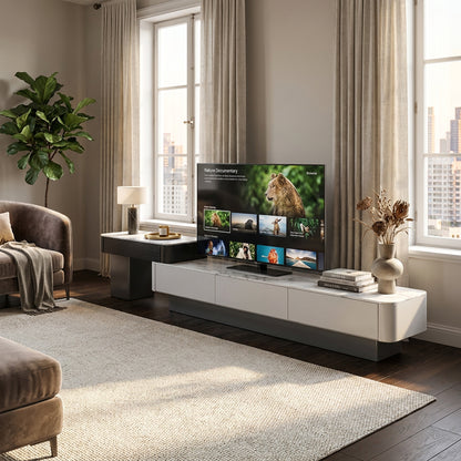 BF Royal Home Plasma Stand PS06 styled in a bright lounge with television
