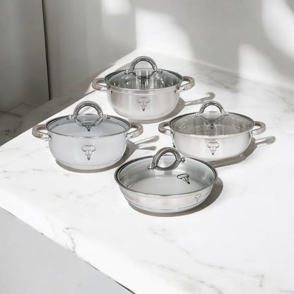 Rolux 8 Piece Pot Set Silver