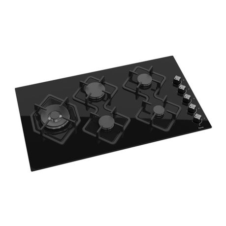 Ferre 90cm Gas Hob Black Glass- KA040 Ferre