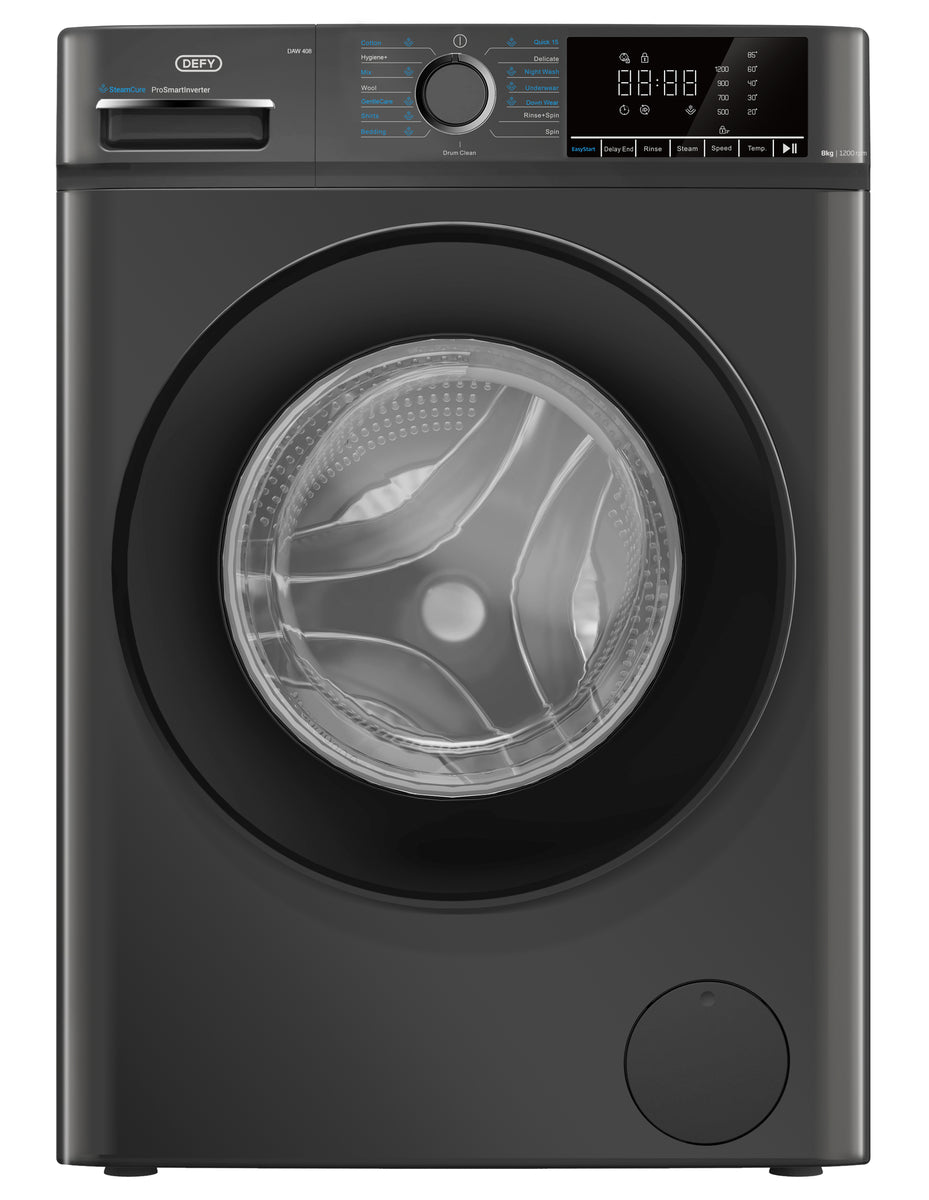Defy DAW408 8kg Front Loader Washing Machine Manhattan Grey
