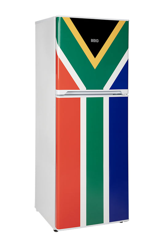KIC 170L Top Freezer Fridge White 518/1 South African Flag  Edition