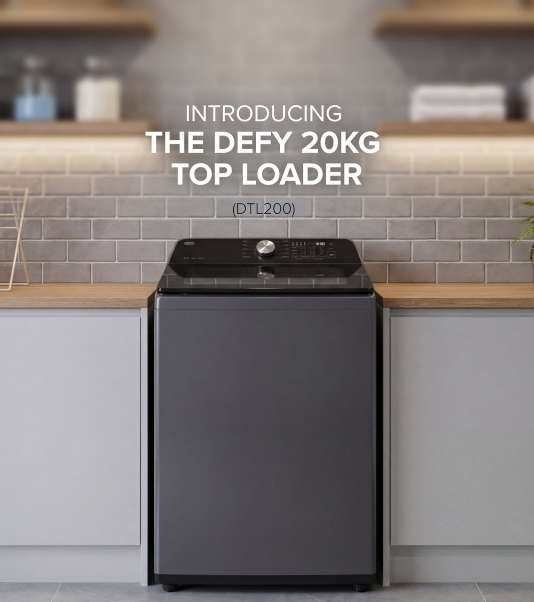 Defy DTL200 20Kg Top Loader Washing Machine Grey
