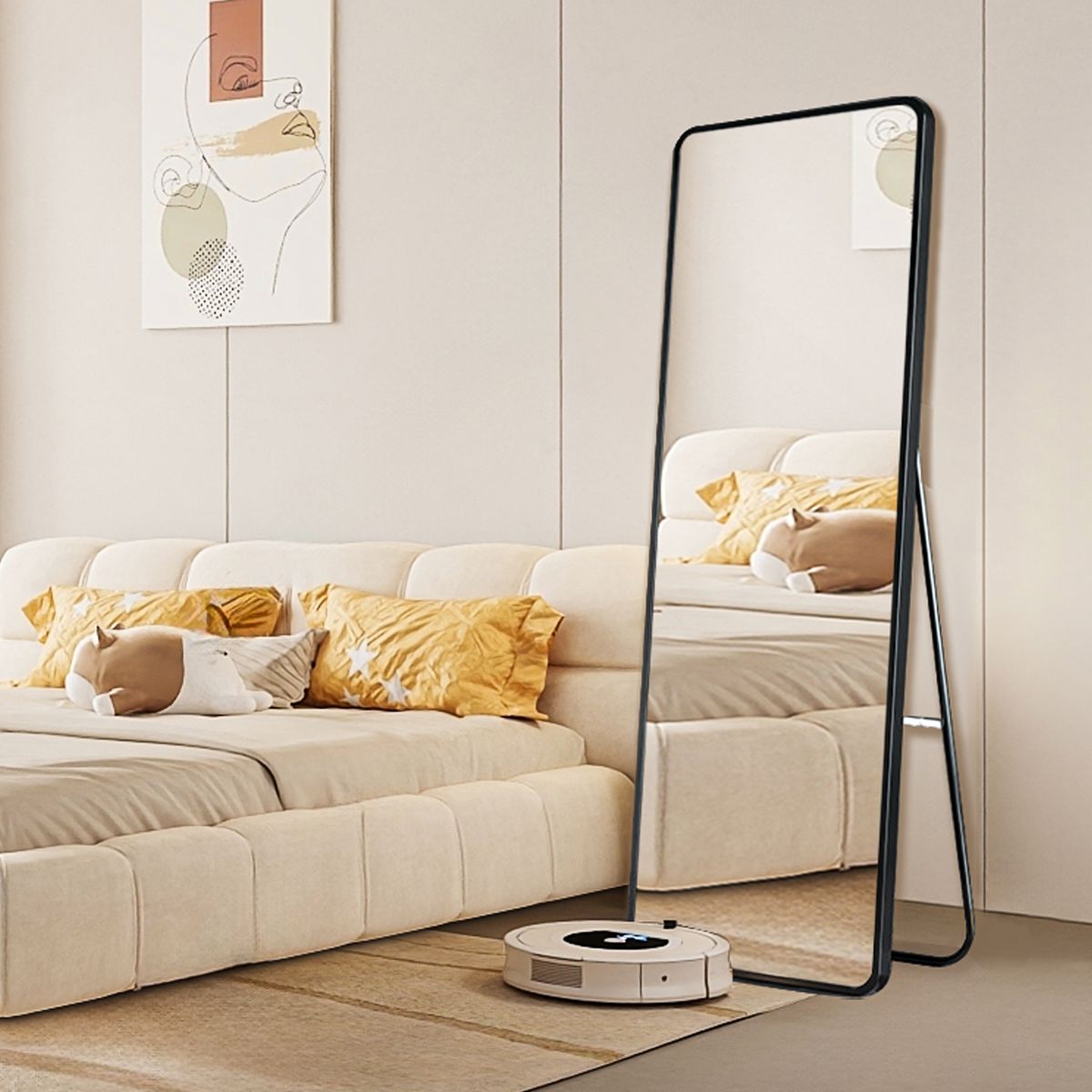 Freestanding Mirror Black