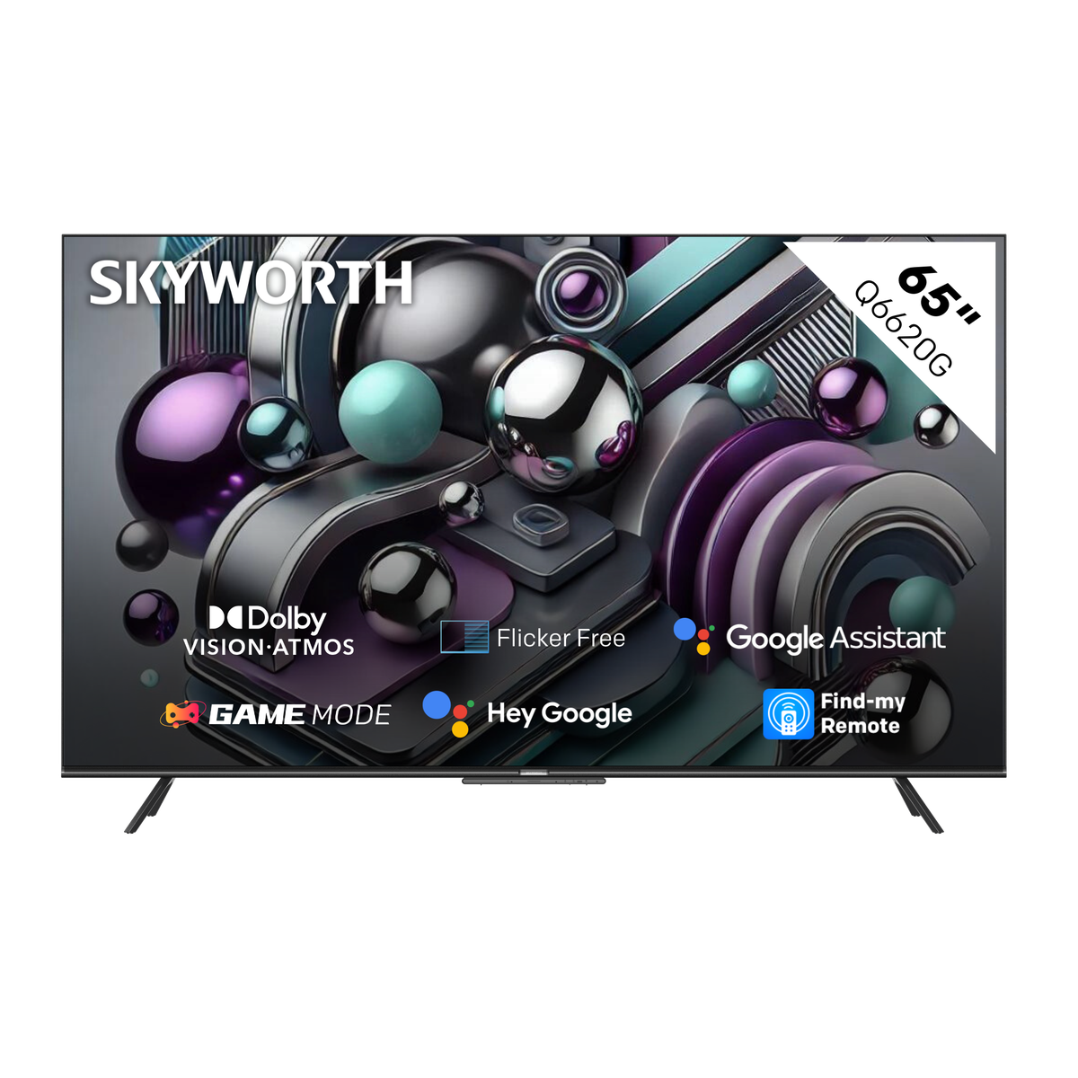 Skyworth 65" Q6620G 4K QLED Google Smart Tv with Google Assistant
