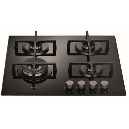 Whirlpool 60cm Black 4 Burner Gas On Glass Hob