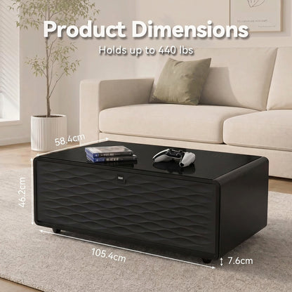 Smart Coffee Table dimensions: 105.4cm wide, 58.4cm deep, 46.2cm high