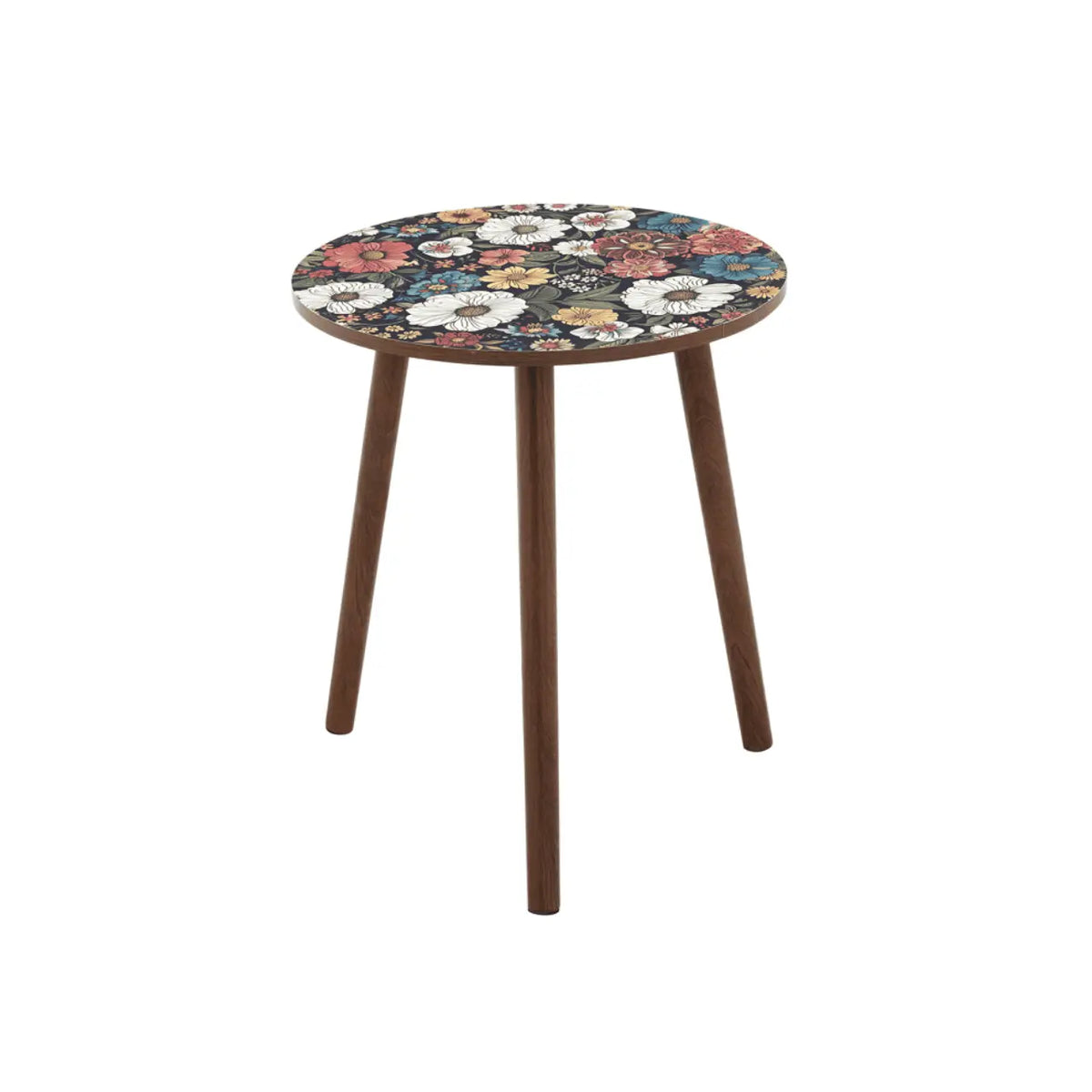 Round coffee side table CT350 with floral top