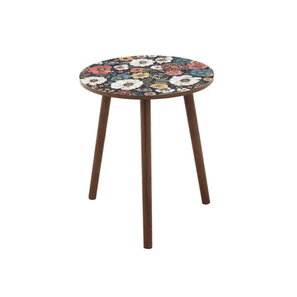 Round coffee side table CT350 with floral top