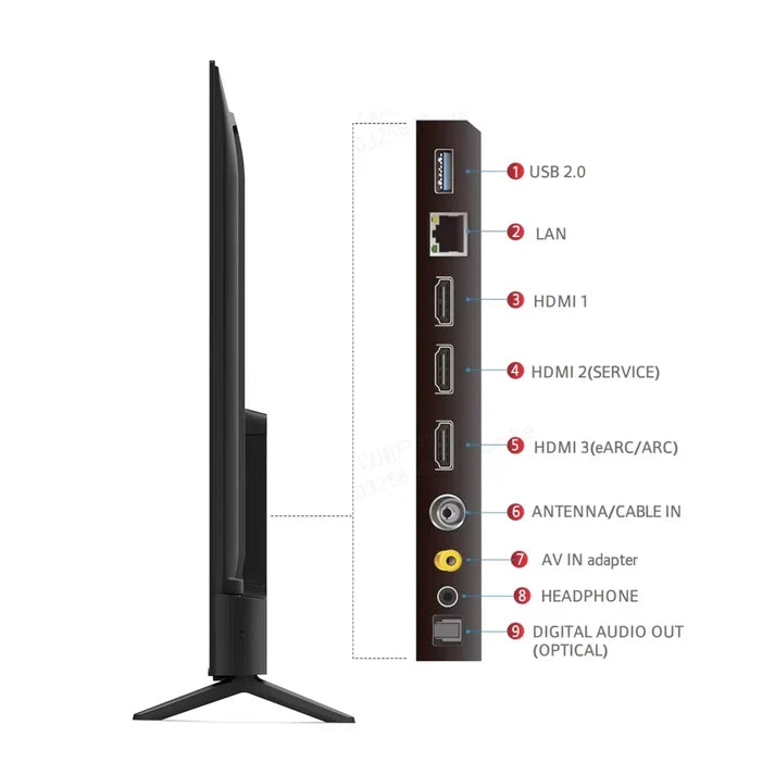 TCL 50S5K features: Google TV, HDR 10, Ok Google, Dolby Audio, HDMI 2.1, AiPQ, edgeless design