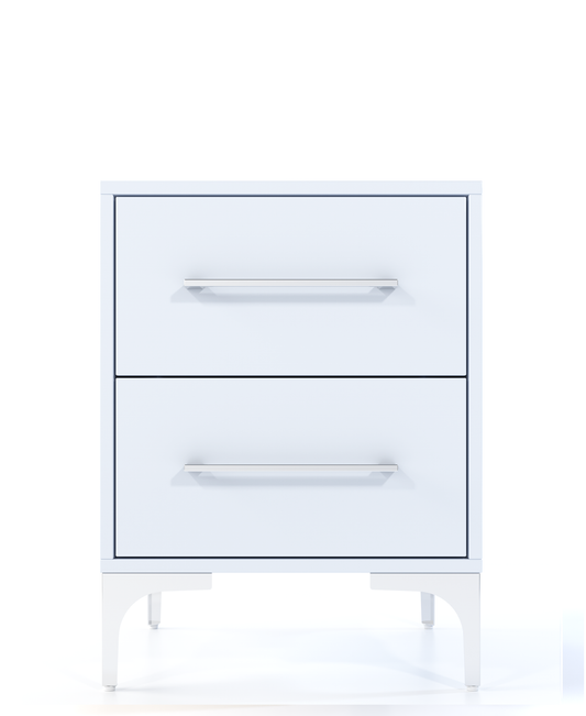 BAM! NY - High Gloss Two Drawer Night Stand - White Gloss