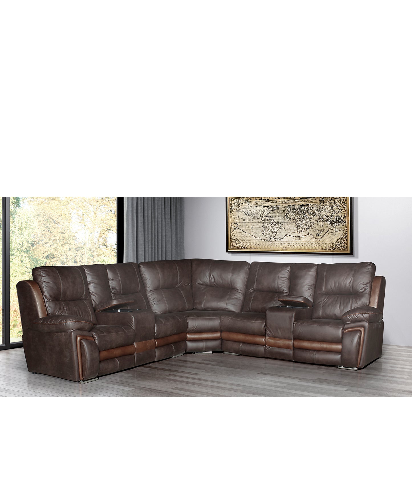 Everest Corner Sofa 3 Piece Brown