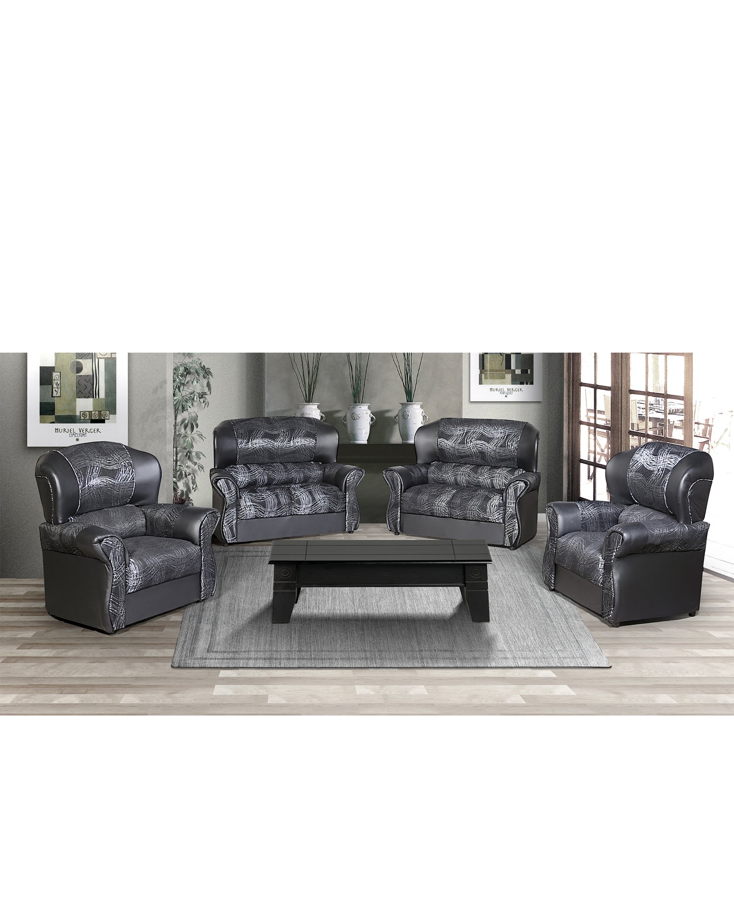 Jaguar Sofa 4 Piece - Black