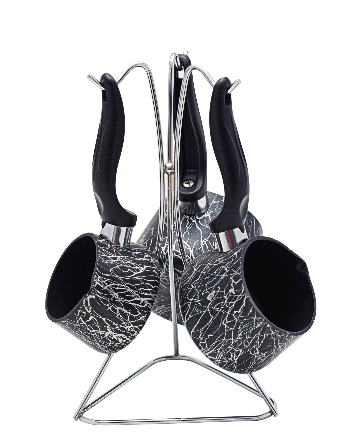 OMS 4 Piece Coffee Set - Black & Silver