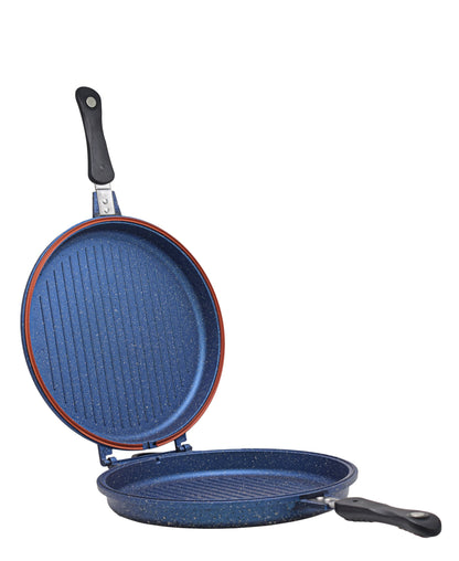 OMS Granite Double Sided Grill Pan - Blue