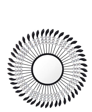 Inception Round Mirror 80cm - Black & Silver
