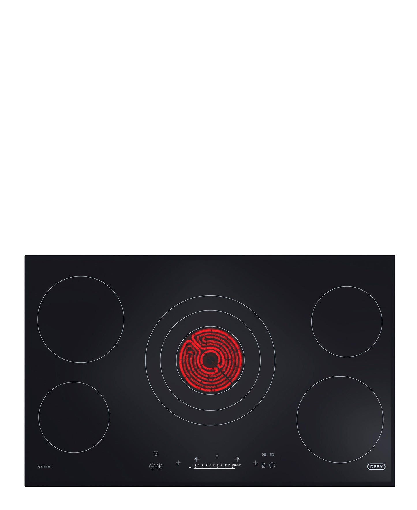 Defy 5 Plate Gemini Touch Control Vitroceramic Hob - Black