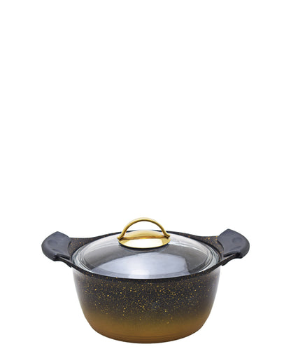 OMS Granite 8 Piece Pot Set - Black & Gold