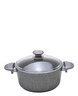 OMS Non Stick 24cm Granite Deep Casserole - Grey