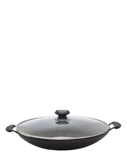 OMS Granite 24cm Non Stick Wok - Grey