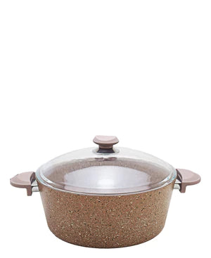 OMS Non Stick 18cm Granite Deep Casserole - Beige