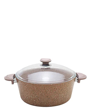 OMS Non Stick 26cm Granite Deep Casserole - Beige