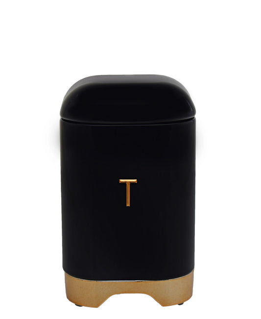 Retro Tea Bag Tin - Black & Rose Gold