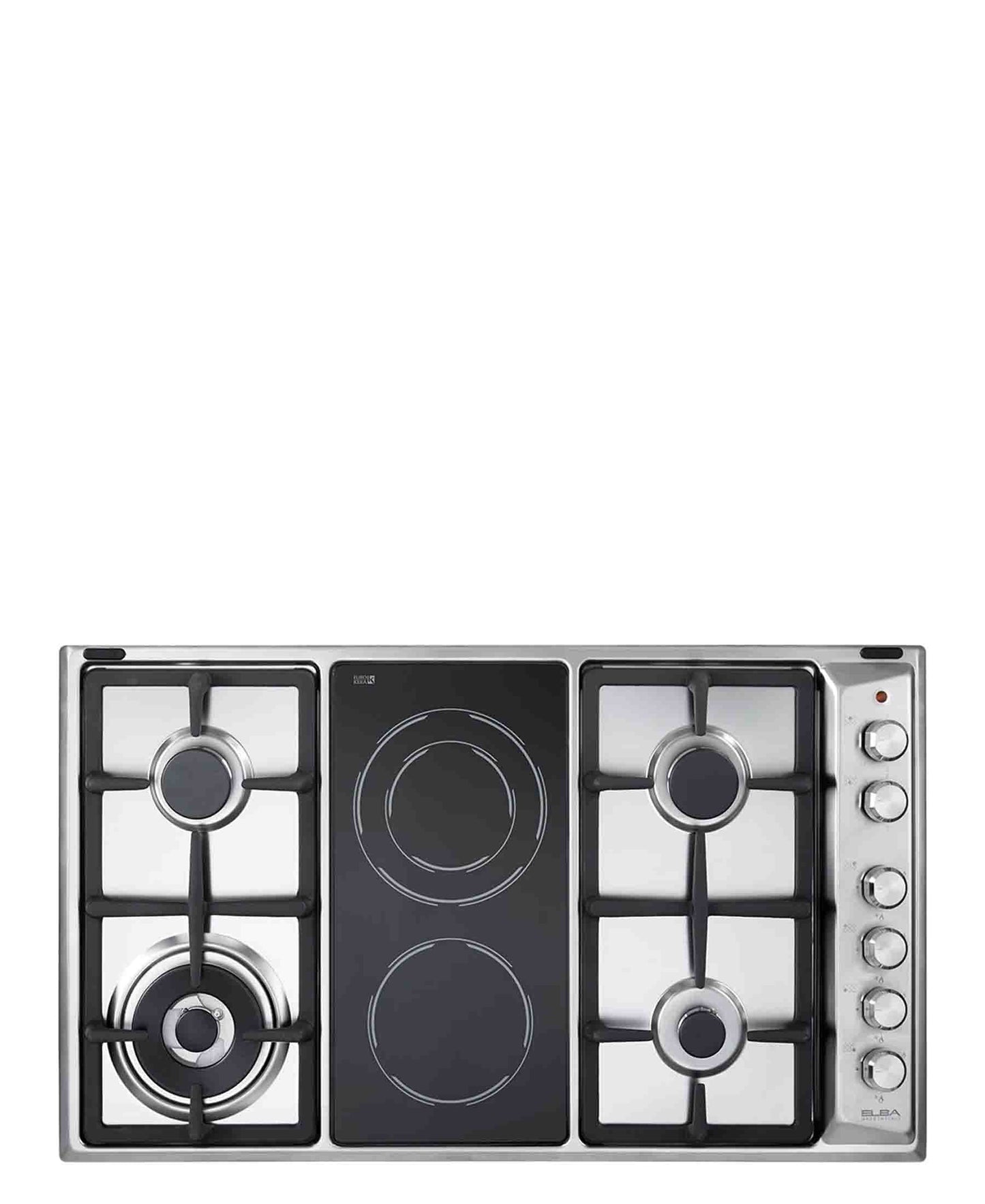 Elba 90cm Gas & Ceramic Hob - Black & Silver