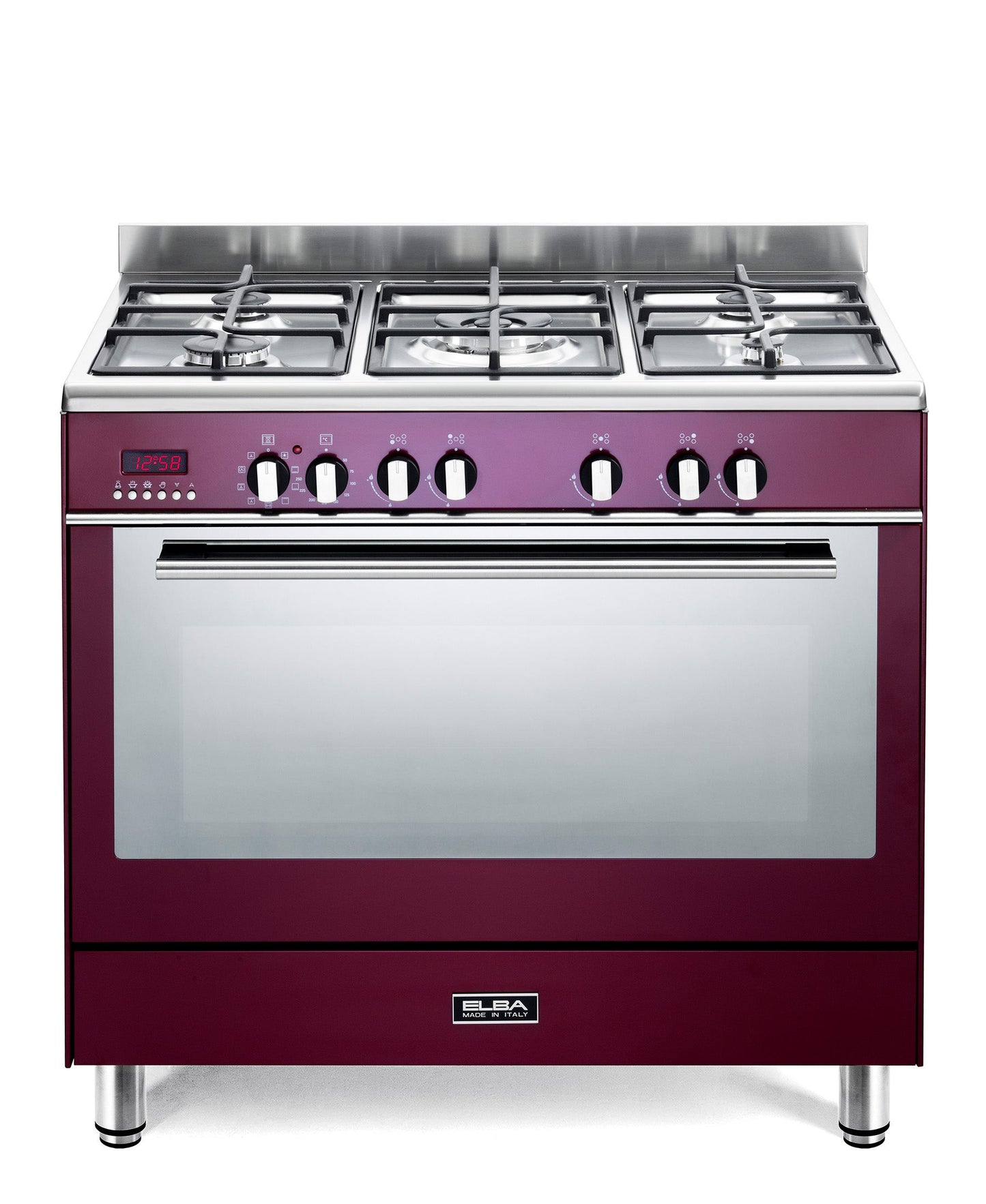 ELBA FUSION 90CM 5 BURNER GAS COOKER WITH ELECTRIC OVEN RED-9FX827R