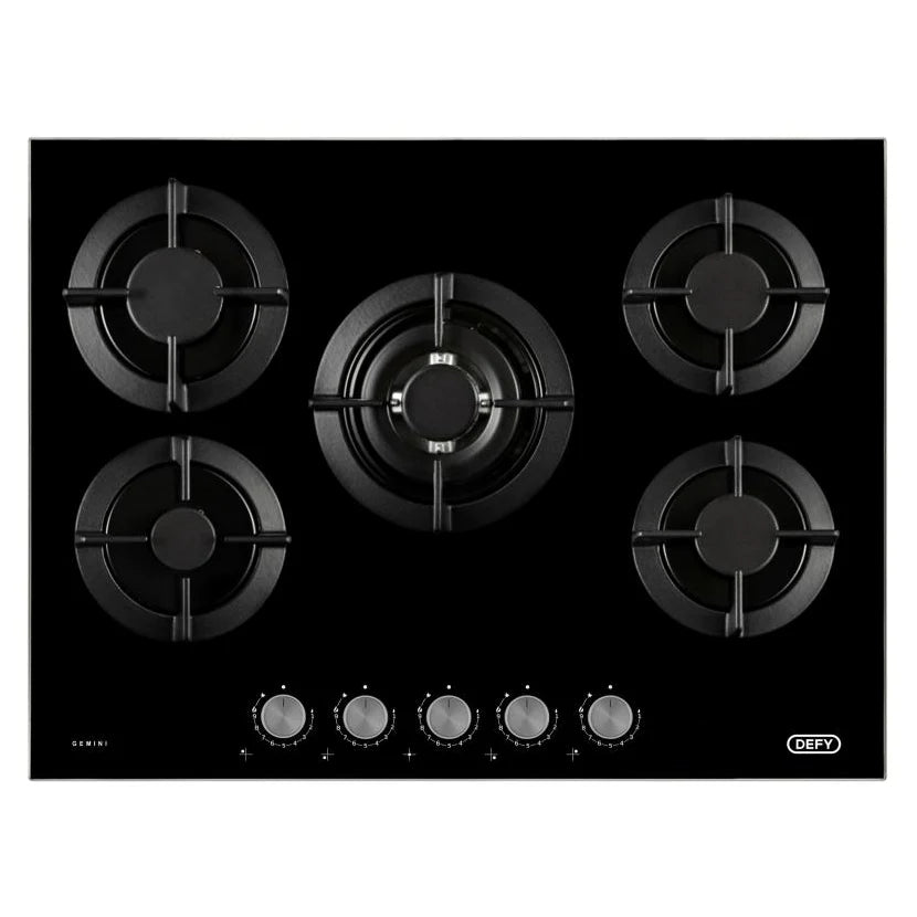 Defy 90cm Black Gas on Glass Hob - DHG905