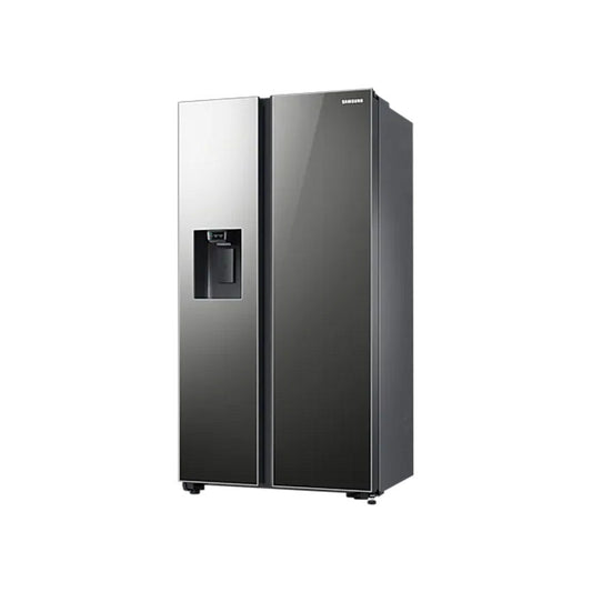 SAMSUNG 617L SIDE BY SIDE FRIDGE WITH AUTO ICEMAKER & DISPENSER - MIRROR BLACK RS64R53112A
